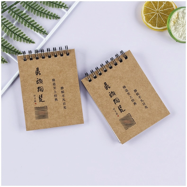 Notebook espiral de papel kraft personalizado reciclado ecol&oacute;gico