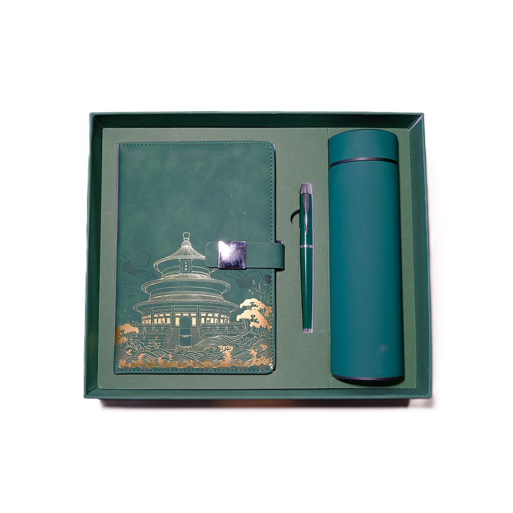 HSS PU LOOTER Notebook Juego de regalos National Trend Notebook Set de regalos, que incluye bolígrafo, taza de agua y bolsa de regalo
