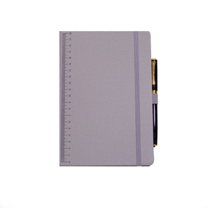 Notebook de tapa dura PU con correas con bolígrafo